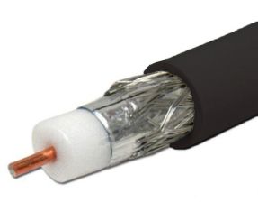 Кабель коаксиальный Belden RG-179, PVC, двухслойный экран (100% + 95%), 75 Ом, d 2,54, цвет: чёрный