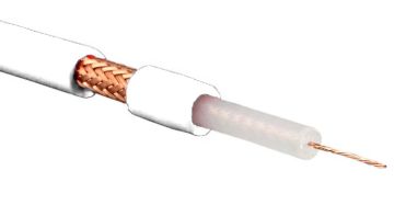 Кабель коаксиальный Belden RG-59, PVC, однослойный экран +95%, 75 Ом, d 6,1, цвет: белый