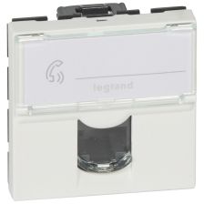 Розетка в сборе Legrand Mosaic, 1x RJ45, кат. 5е, неэкр., упаковка: 10 шт, цвет: белый, (LEG.076554)