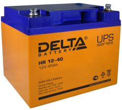 Аккумулятор для ИБП Delta Battery HR, 170х166х198 мм (ВхШхГ),  Необслуживаемый свинцово-кислотный,  12V/45 Ач, цвет: оранжевый, (HR 12-40)