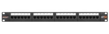 Комм. патч-панель Nikomax, 19", 1HU, портов: 24хRJ45/8P8C, кат. 5е, неэкр., цвет: чёрный, (NMC-RP24UD2-1U-BK)