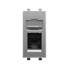 Розетка компьютерная DKC Avanti, 1x RJ45, кат. 5е, неэкр., 1 модуль, упаковка: 1 шт, цвет: закалённая сталь, (DKC.4404461)