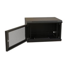 Шкаф телекоммуникационный настенный WRline TW, 19", 6U, 367х600х450 мм (ВхШхГ), дверь: перфорация, разборный, цвет: чёрный