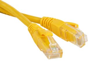 Шнур комм. Siemon, кат. 6A, неэкр., U/UTP, RJ45/RJ45, LSZH, 1.5м, жёлтый, с замком, LockIT