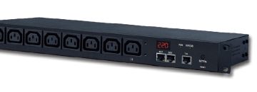 (Архив)Блок силовых розеток Hyperline, IEC 60320 С13 х 12, вход IEC 320 C20, шнур 3 м, 1165х44,4х66,6 мм (ВхШхГ), 16А, 19", чёрный