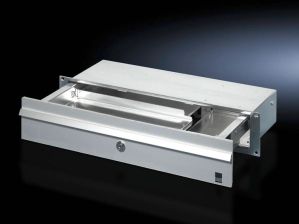Полка клавиатурная Rittal CP, выдвижная, 32х390х139 мм (ВхШхГ), в панель Comfort/Optipanel, крепеж и направляющие, цвет: серый