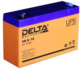 Аккумулятор для ИБП Delta Battery HR, 100х50х151 мм (ВхШхГ),  Необслуживаемый свинцово-кислотный,  6V/12 Ач, цвет: оранжевый, (HR 6-12)