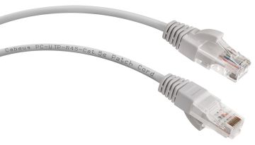 Шнур комм. Cabeus, кат. 5е, неэкр., U/UTP, RJ45/RJ45, PVC, AWG24, 1м, серый