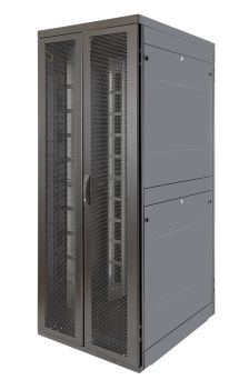 Шкаф телекоммуникационный напольный Eurolan D9000, IP20, 42U, 2044х750х1200 мм (ВхШхГ), дверь перфорация, задняя перфорация, разборный, цвет чёрный