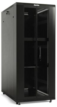 (Архив)Шкаф серверный напольный Hyperline TTC2, 32U, 1610х600х1000 мм (ВхШхГ), дверь: двойная распашная, перфорация, разборный, цвет: чёрный