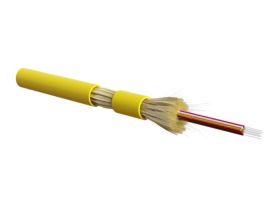 Кабель ВО Hyperline FO-DT-IN Tight Buffer,  2хОВ, SMF-28 9/125, HFLTx, Ø 4,4мм, внутри зданий, небронированный, цвет: жёлтый