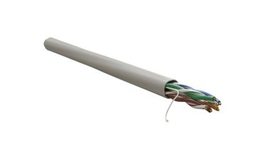 Кабель витая пара WRline, LSZH, U/UTP, кат. 5е, проводник Ø 0,5мм, 305м, коробка, тип прокладки: внутри зданий, цвет: серый, с рипкордом