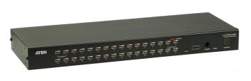 Переключатель KVM Aten, портов: 32, 44х164х437 мм (ВхШхГ), USB, RJ45, PS/2, цвет: чёрный