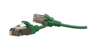 Шнур комм. Hyperline, кат. 6, экр., S/FTP, RJ45/RJ45, LSZH, AWG28 1м, зелёный