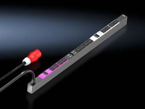 Блок силовых розеток Rittal Basic, IEC 60320 С19 х 12, вход CEE, шнур 3 м, 1095х44х70 мм (ВхШхГ), 32А, для шкафов 1800 мм, автомат, фильтр защиты пере