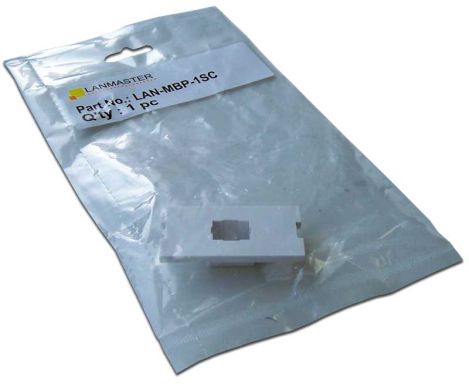 Вставка в розеточную панель Lanmaster LAN-MBP-1SC-WH