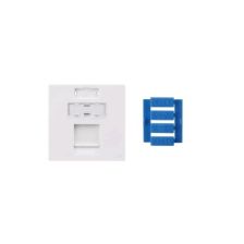 Вставка в розеточную панель Hyperline ,Keystone Jack х 1, 45х45 мм (ВхШ), плоская, mosaic, шторки, цвет: белый (SIP3-1K-M45-45)