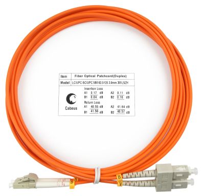 Коммутационный шнур оптический Cabeus FOP-62-LC-SC-3m
