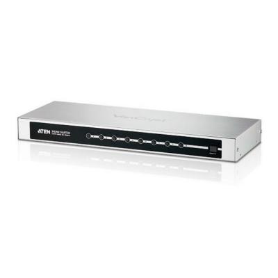 Переключатель KVM Aten, портов: 8 х HDMI (Type A), 44х159,8х437 мм (ВхШхГ), RS232, цвет: металл
