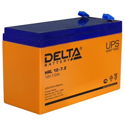 Аккумулятор для ИБП Delta Battery HRL, 100х65х151 мм (ВхШхГ),  необслуживаемый электролитный,  12V/7,2 Ач, цвет: жёлтый, (HRL 12-7.2)