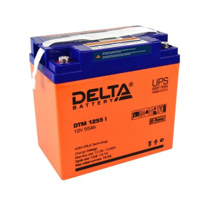 Аккумулятор для ИБП Delta Battery DTM I, 214х137х228 мм (ВхШхГ),  свинцово-кислотные,  12V/55 Ач, цвет: оранжевый, (DTM 1255 I)