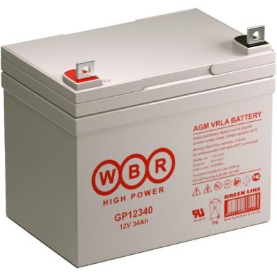 Аккумулятор для ИБП WBR GP, 180х130х196 мм (ВхШхГ),  необслуживаемый свинцово-кислотный,  12V/34 Ач, (GP12340 WBR)