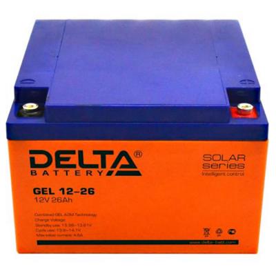 Аккумулятор для ИБП Delta Battery GEL, 125х166х174 мм (ВхШхГ),  необслуживаемый электролитный,  12V/26 Ач, цвет: жёлтый, (GEL 12-26)