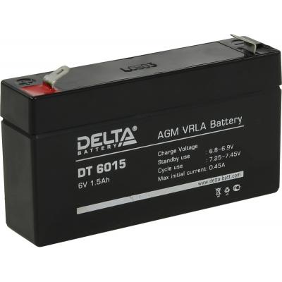 Аккумулятор для ИБП Delta Battery DT, 58х24х97 мм (ВхШхГ),  Необслуживаемый свинцово-кислотный,  6V/1,5 Ач, цвет: чёрный, (DT 6015)