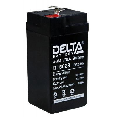Аккумулятор для ИБП Delta Battery DT, 107х47х44 мм (ВхШхГ),  Необслуживаемый свинцово-кислотный,  6V/2,3 Ач, цвет: чёрный, (DT 6023)