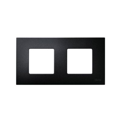 Рамка Simon Simon 27 Play, 2 поста, 86х164 мм (ВхШ), плоская, универсальный, цвет: матовый черный (2700627-086)