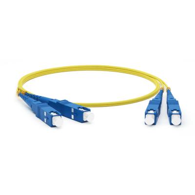 Комм. шнур оптический Hyperline, Duplex SC/SC (UPC/UPC), OS2 9/125, LSZH, 1м, Ø 2мм, синий хвостовик, цвет: жёлтый
