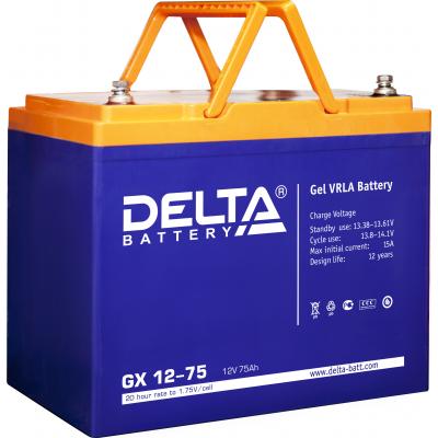 Аккумулятор для ИБП Delta Battery GX, 215х166х258 мм (ВхШхГ),  необслуживаемый электролитный,  12V/75 Ач, цвет: синий, (GX 12-75)