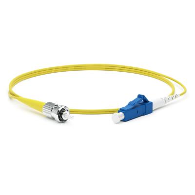 Комм. шнур оптический Hyperline, Simplex LC/ST (UPC), OS2 9/125, LSZH, 50м, Ø 2мм, синий хвостовик, цвет: жёлтый