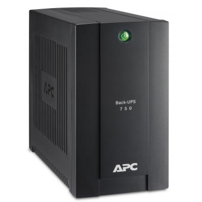 ИБП APC Back-UPS, 750ВА, шнур 0,46 метра, линейно-интерактивный, напольный, 115х256х200 (ШхГхВ), 230V,  однофазный, (BC750-RS)