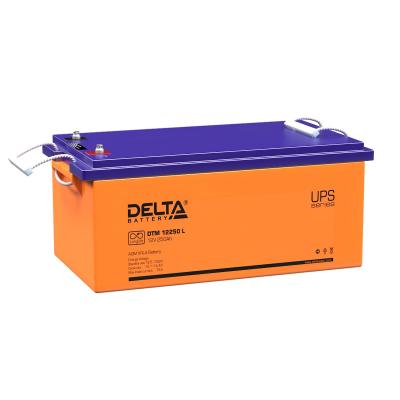 Аккумулятор для ИБП Delta Battery DTM L, 227х269х520 мм (ВхШхГ),  Необслуживаемый свинцово-кислотный,  12V/250 Ач, цвет: оранжевый, (DTM 12250 L)