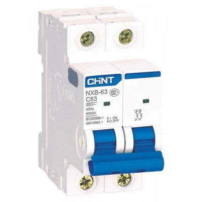Автоматический выключатель CHINT NXB-63, 2 модуль, C класс, 2P, 6А, 6кА, (CNT.814090)