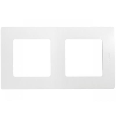 Рамка Legrand Etika, 2 поста, 86х157х10 мм (ВхШхГ), плоская, универсальный, цвет: белый (LEG.672502)