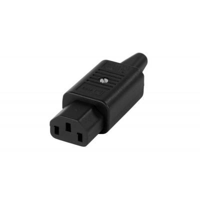 Вилка Hyperline, вилка IEC 320 C13, 10А, для кабеля, разборная, цвет: чёрный