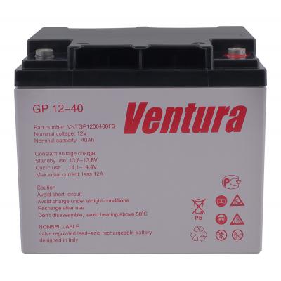 Аккумулятор для ИБП Ventura GP, 170х197х165 мм (ВхШхГ),  Необслуживаемый свинцово-кислотный,  12V/40 Ач, цвет: серый, (GP 12-40)