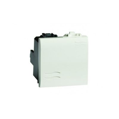 Выключатель-кнопка DKC Brava, 1, без подсветки, 230 В, 46,4х44 мм (ВхШ), цвет: белый (76022B)