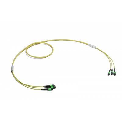 Комм. шнур оптический Eurolan, MTP/MTP, OS2 9/125, LSZH (нг(A)-HF), 1м, Ø 6,3мм, зелёный хвостовик, цвет: жёлтый