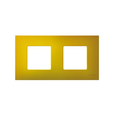 Рамка Simon Simon 27 Play, 2 поста, 86х164 мм (ВхШ), плоская, универсальный, цвет: жёлтый (2700627-081)