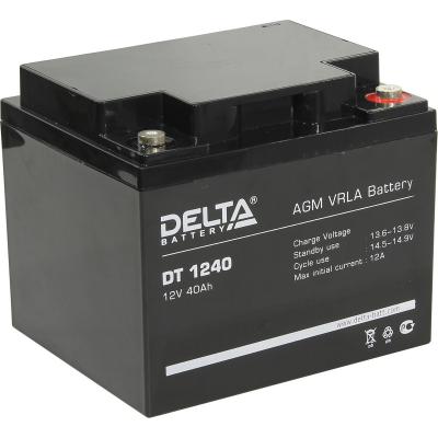 Аккумулятор для ИБП Delta Battery DT, 170х166х198 мм (ВхШхГ),  Необслуживаемый свинцово-кислотный,  12V/40 Ач, цвет: чёрный, (DT 1240)
