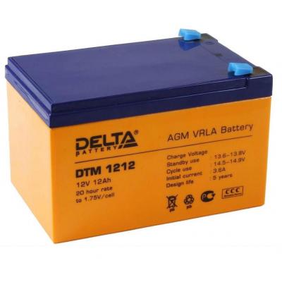 Аккумулятор для ИБП Delta Battery DTM, 101х98х151 мм (ВхШхГ),  Необслуживаемый свинцово-кислотный,  12V/12 Ач, цвет: оранжевый, (DTM 1212)