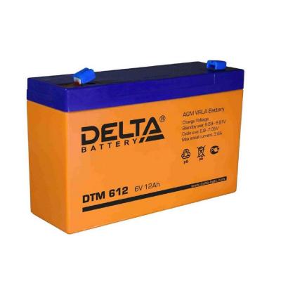 Аккумулятор для ИБП Delta Battery DTM, 100х50х151 мм (ВхШхГ),  Необслуживаемый свинцово-кислотный,  6V/12 Ач, цвет: оранжевый, (DTM 612)