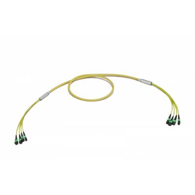 Комм. шнур оптический Eurolan, MTP/MTP, OS2 9/125, LSZH (нг(A)-HF), 1м, Ø 6,4мм, зелёный хвостовик, цвет: жёлтый