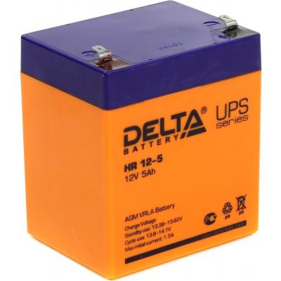 Аккумулятор для ИБП Delta Battery HR, 107х70х90 мм (ВхШхГ),  Необслуживаемый свинцово-кислотный,  12V/5 Ач, цвет: оранжевый, (HR 12-5)