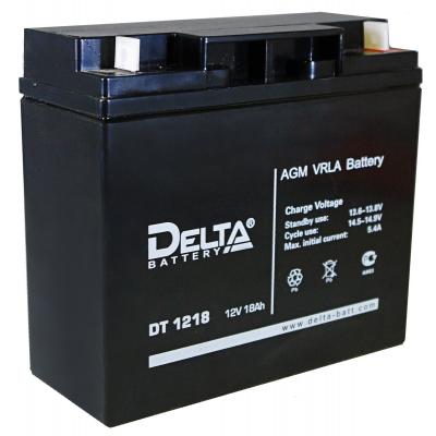 Аккумулятор для ИБП Delta Battery DT, 168х76х181 мм (ВхШхГ),  Необслуживаемый свинцово-кислотный,  12V/18 Ач, цвет: чёрный, (DT 1218)