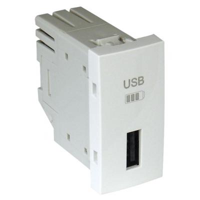 Розетка информационная Efapel QUADRO 45, USB, без подсветки, 1 модуль, 44,8х22,4 мм (ВхШ), цвет: серебро (45383 SPR)