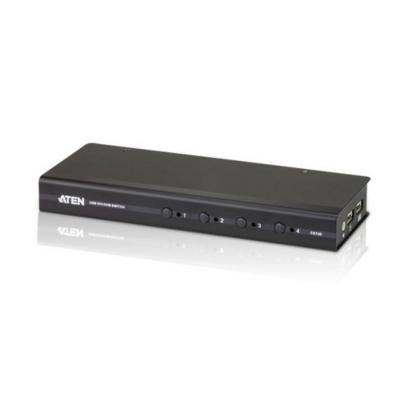 Переключатель KVM Aten, портов: 4 х USB, 25х82х200 мм (ВхШхГ), цвет: чёрный
